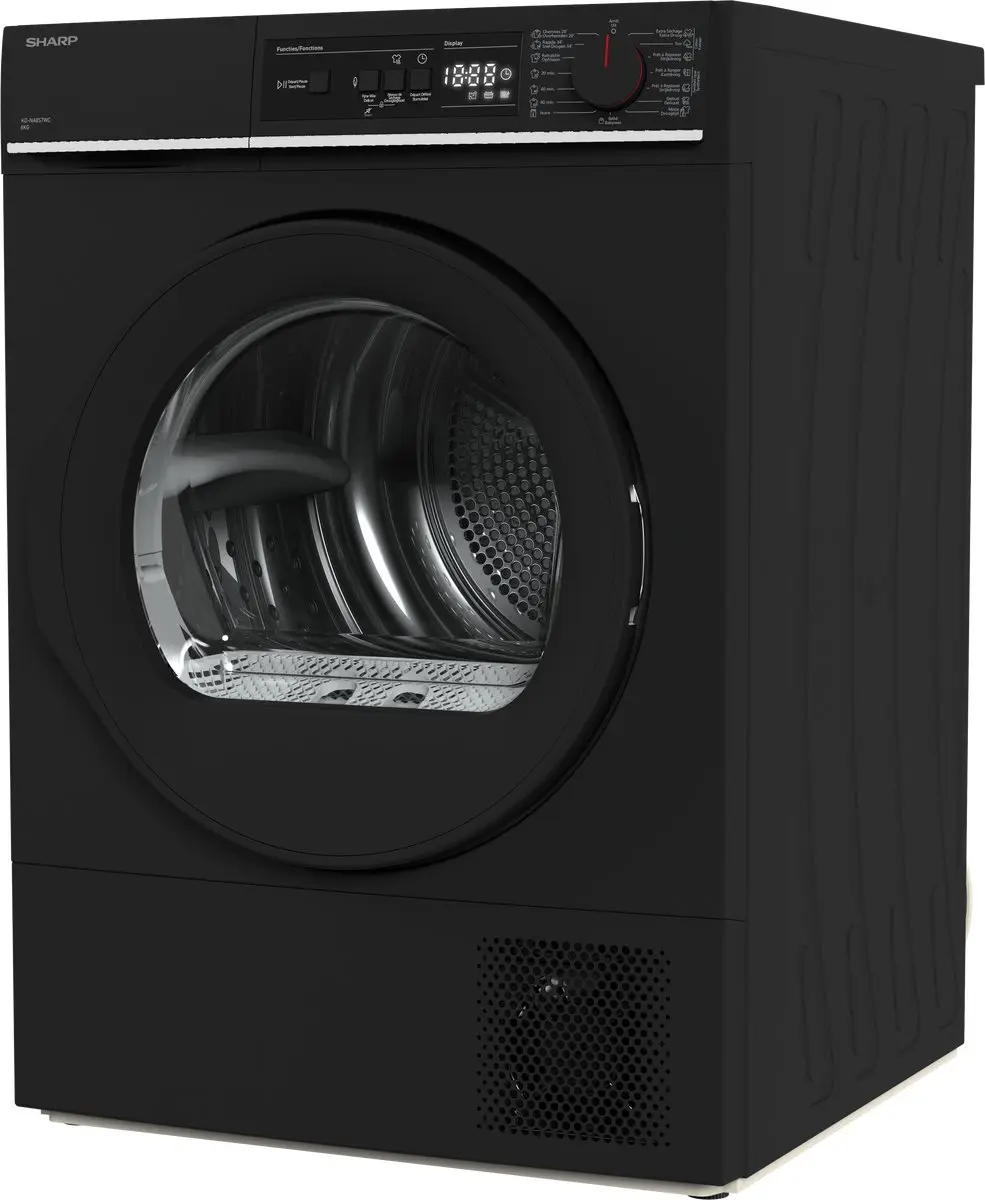 Sharp KDNA8S6BCBE Warmtepompdroger 8kg - 15 Programma's - Mat Zwart