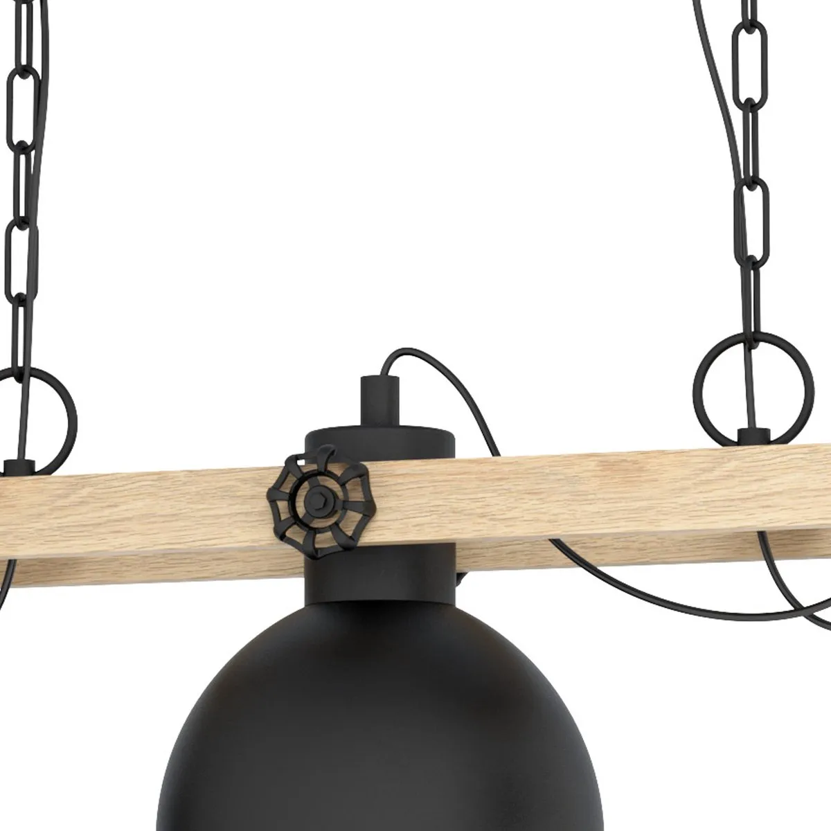 Eglo Lubenham Hanglamp E27 - 90 cm - Zwart/Bruin