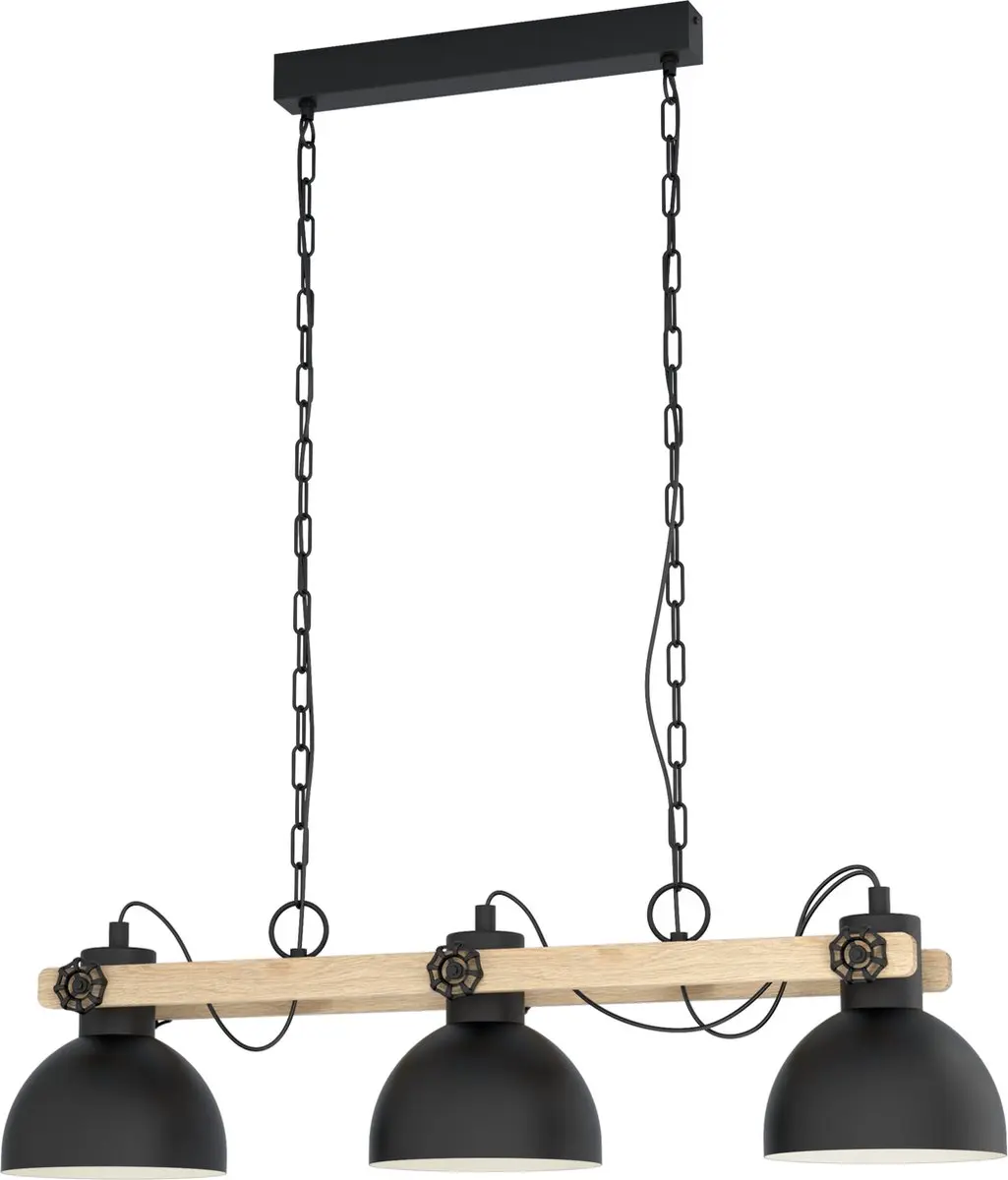 Eglo Lubenham Hanglamp E27 - 90 cm - Zwart/Bruin