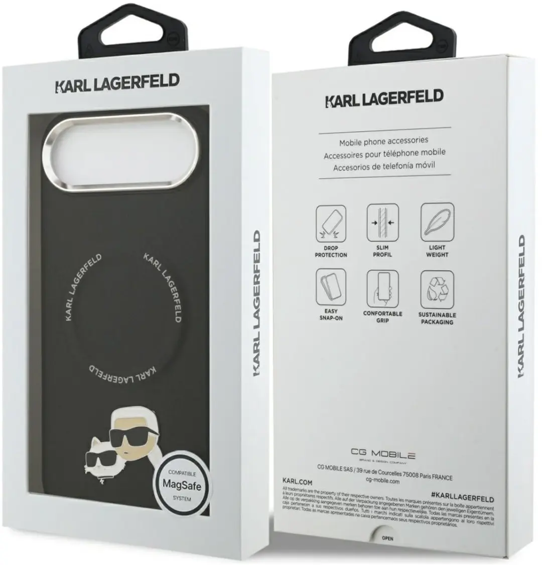 Karl Lagerfeld Karl & Choupette MagSafe Hoesje iPhone 14 Pro - Zwart