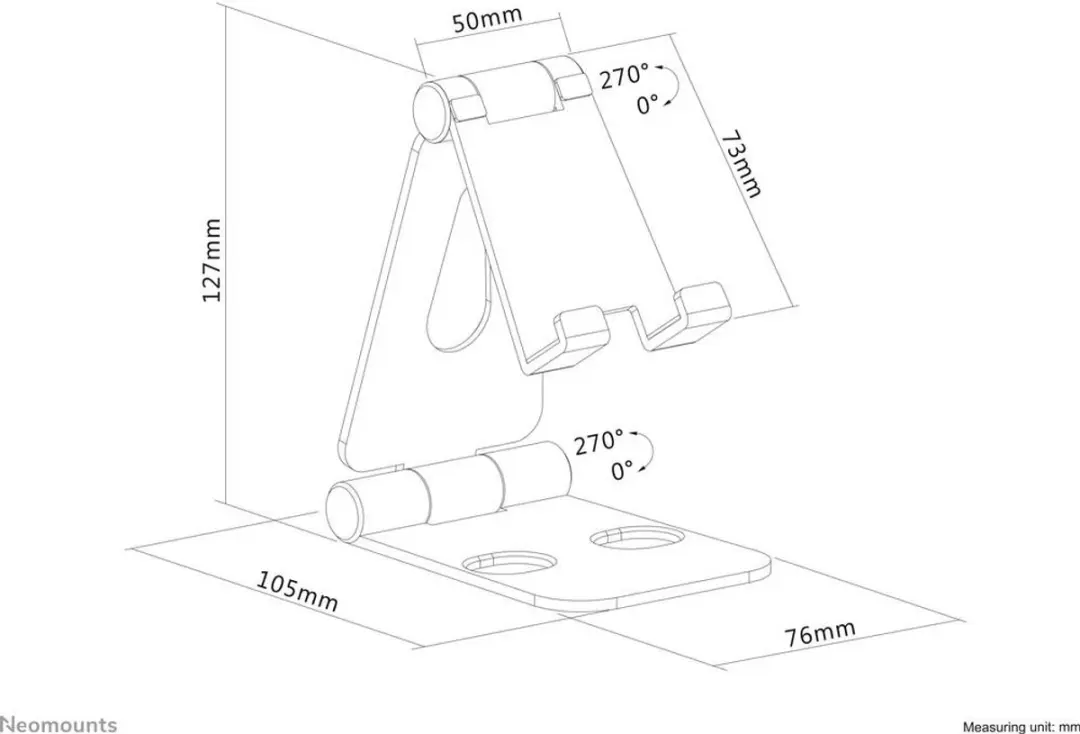Neomounts DS10-160SL1 Opvouwbare Telefoonsteun - 7" - Zilver - afbeelding 6 van 6
