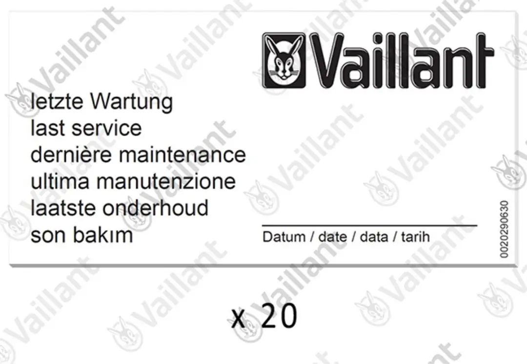 Vaillant Onderhoudssticker VAS 106/4