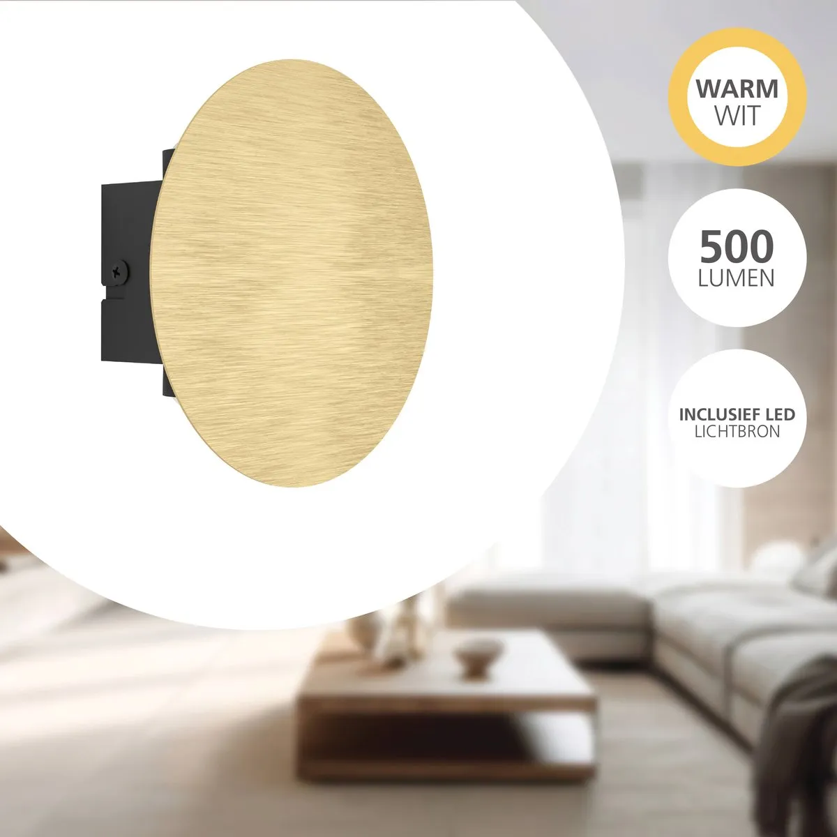 Eglo Talamello Wandlamp LED - Ø15cm Goud