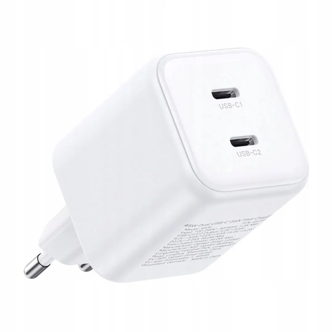 Ugreen 65154 USB-C GaN Oplader 45W - Wit - 2 Poorten