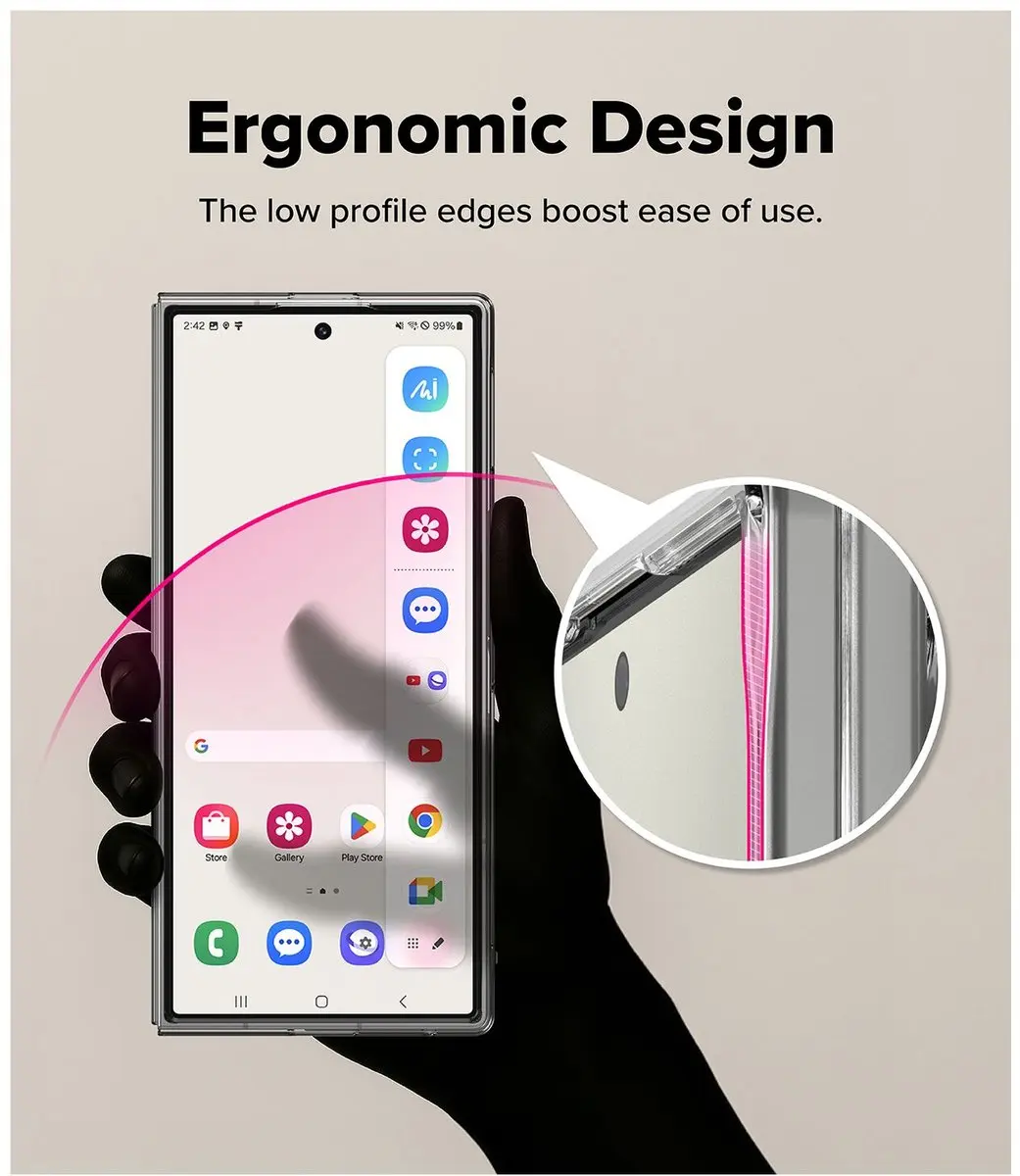 Ringke Slim Magnetic Hoesje Samsung Galaxy Z Fold 7 - Transparant