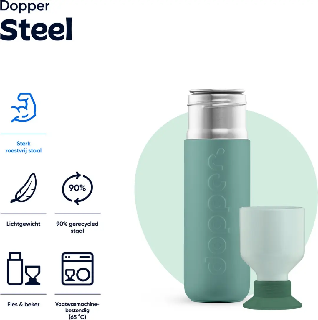 Dopper Steel Drinkfles 490ml - Canopy Green