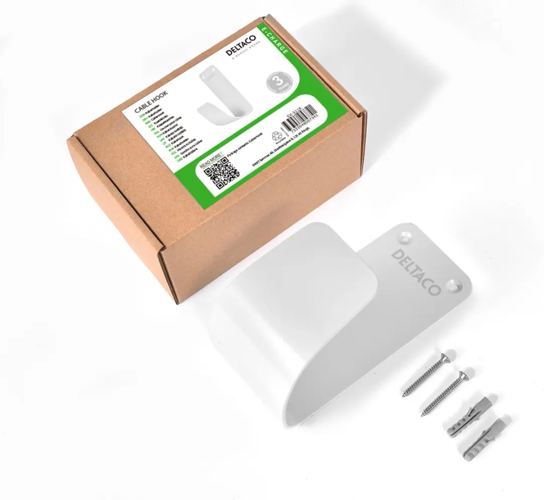 Deltaco EV-5116 Kabelhouder Wand - Metaal - Wit