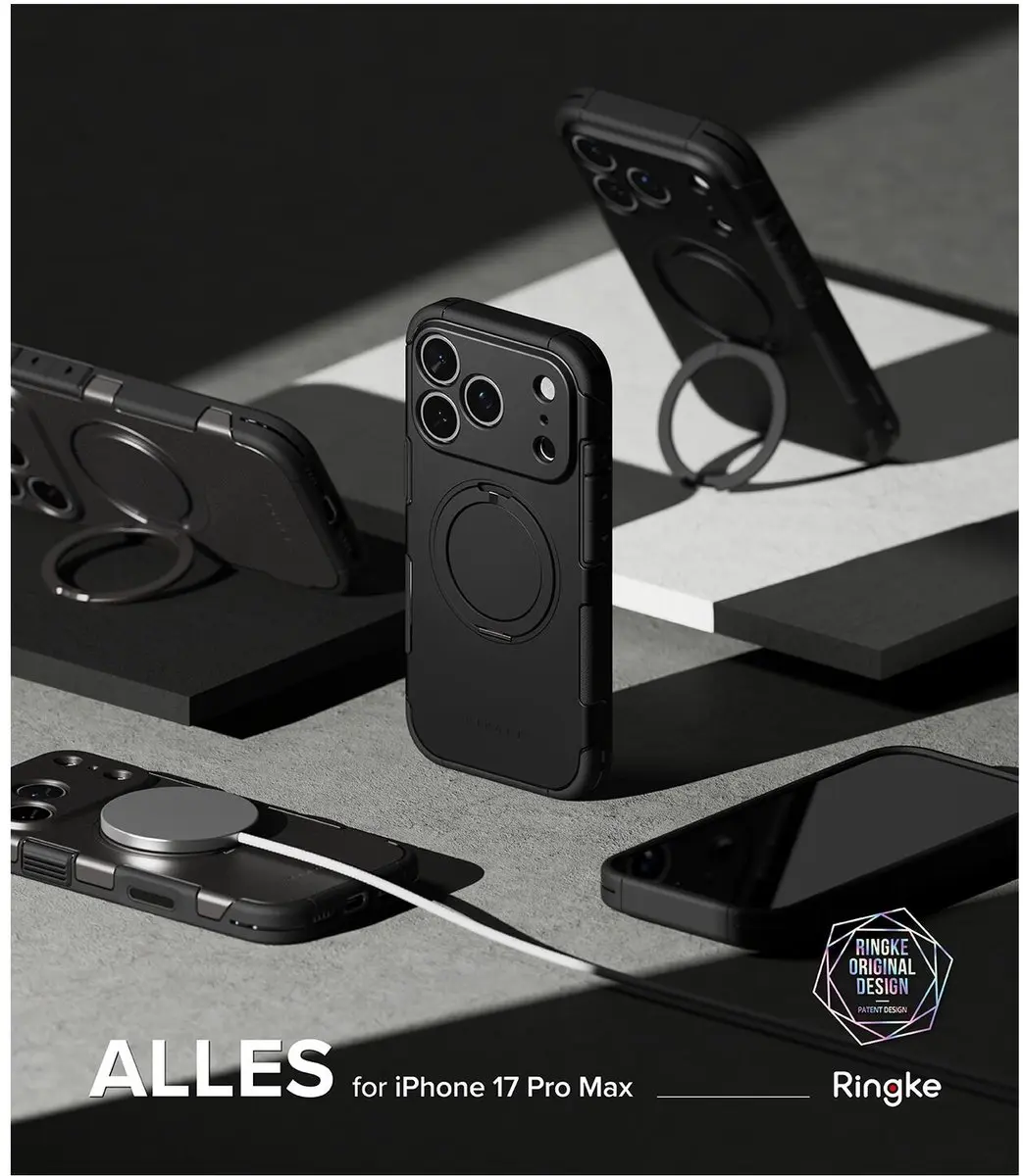 Ringke Hoesje iPhone 17 Pro MagSafe - Rugged Zwart
