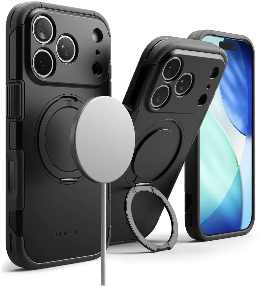 Ringke Hoesje iPhone 17 Pro MagSafe - Rugged Zwart