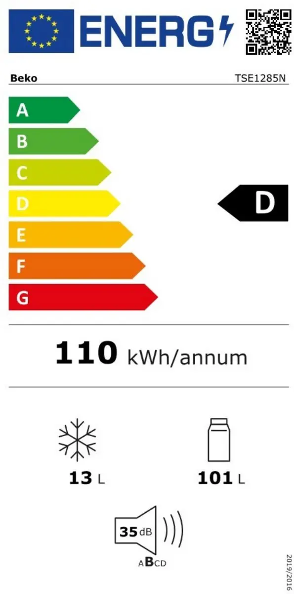Beko TSE1285N Tafelmodel Koelkast 114L - Wit