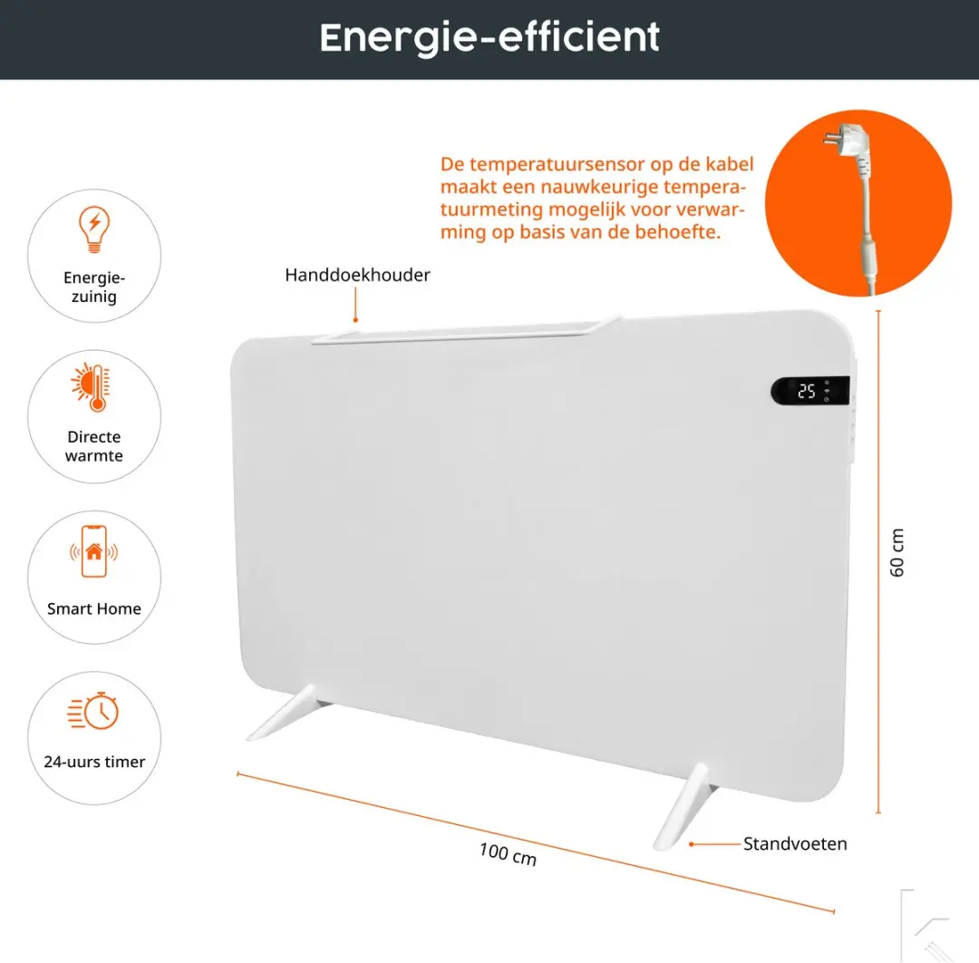 Könighaus 800W Smart Dual Infraroodverwarming - Wit