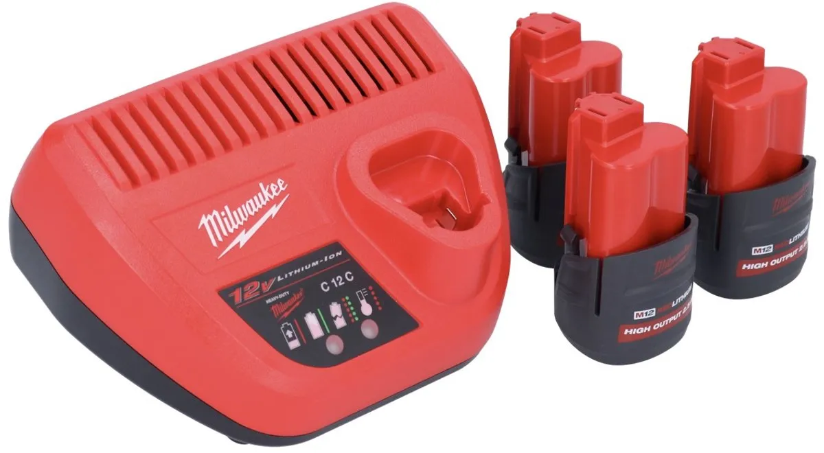Milwaukee M12 HNRG-253 Accu Starter Set 12V - 3x 2.5Ah HB2.5 - afbeelding 4 van 5