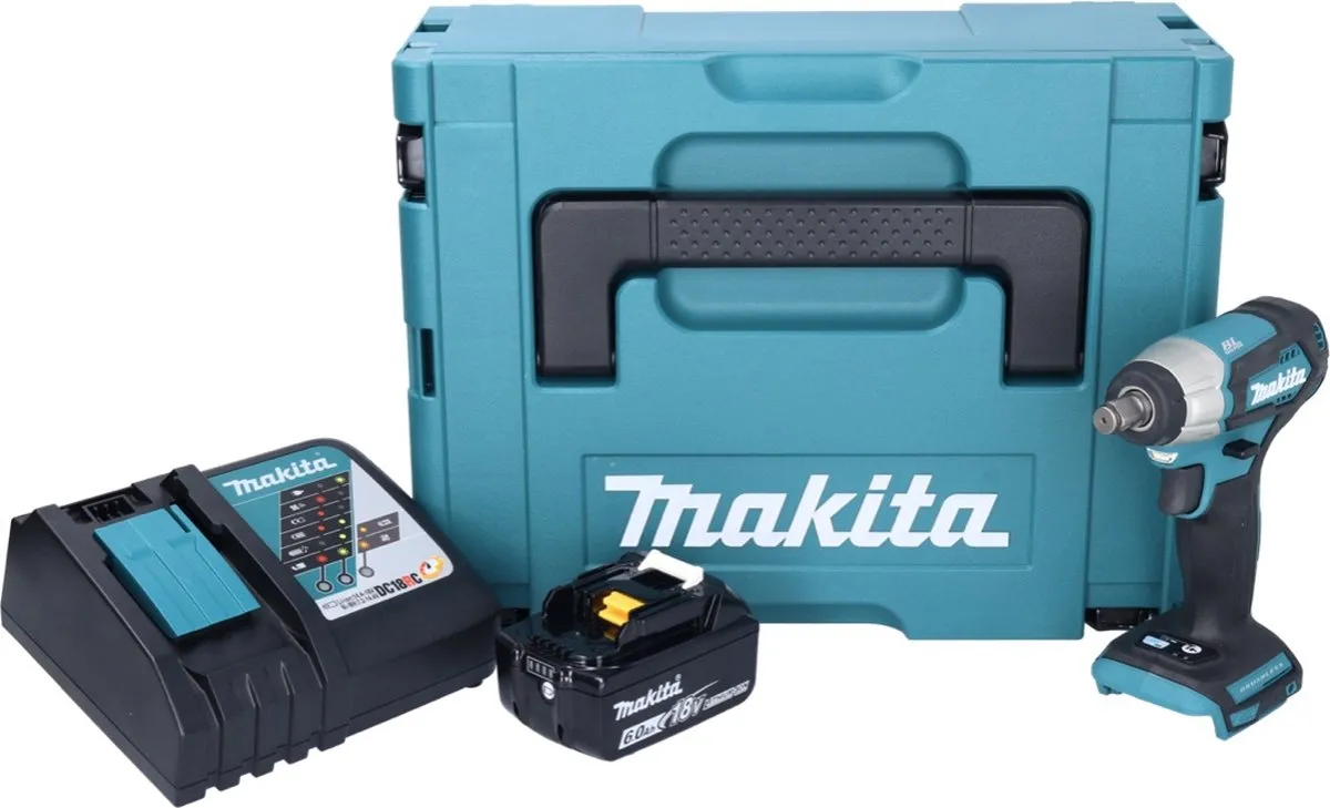 Makita DTW 181 RG1J Slagmoersleutel 18V 210Nm - 6.0Ah + Lader - afbeelding 4 van 5