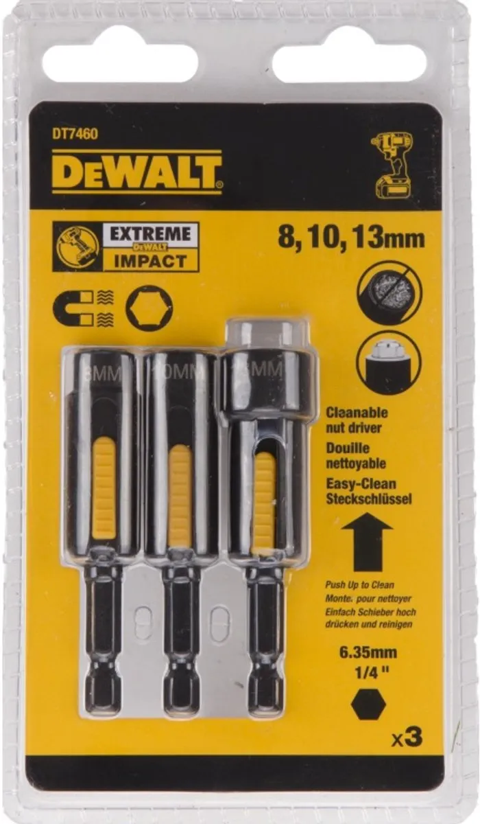 DeWalt DT7460 3-delige Zeskantdoppenset - Extreme Impact