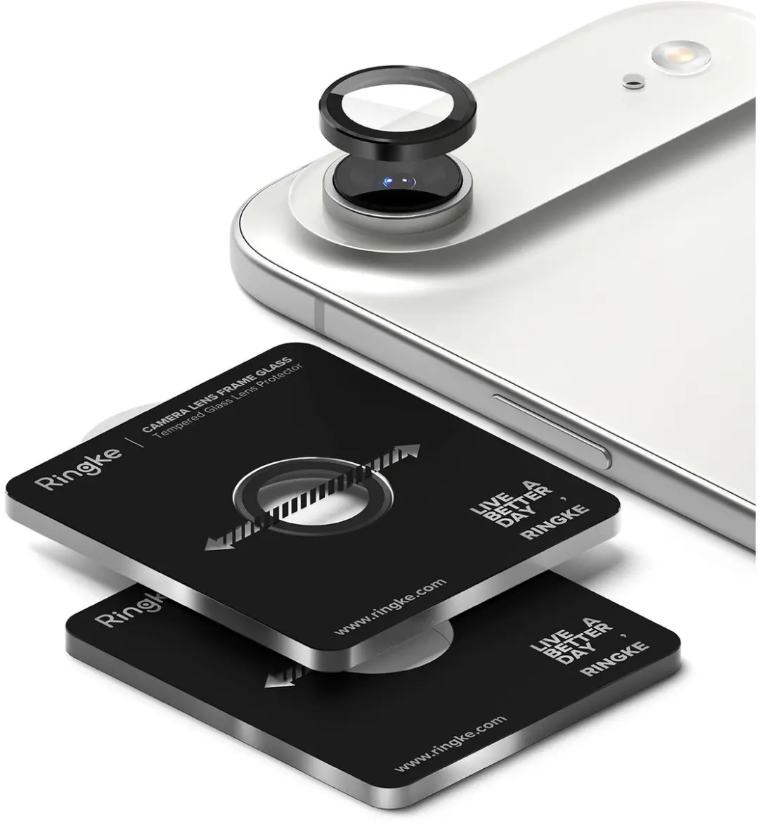 Ringke Frame Glass Camera Beschermer iPhone Air - 2 Stuks - Zwart - afbeelding 6 van 6