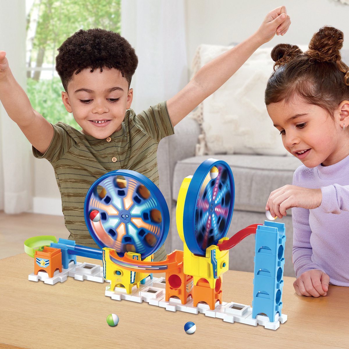 Vtech-Knikkerset - Marble Rush - Knikkerbaan - Expansion Kit Electronic - Fun Fair Set Circuit 26 Onderdelen Baan met Hellingen + 4 Jaar - Motorische vaardigheden - creativiteit