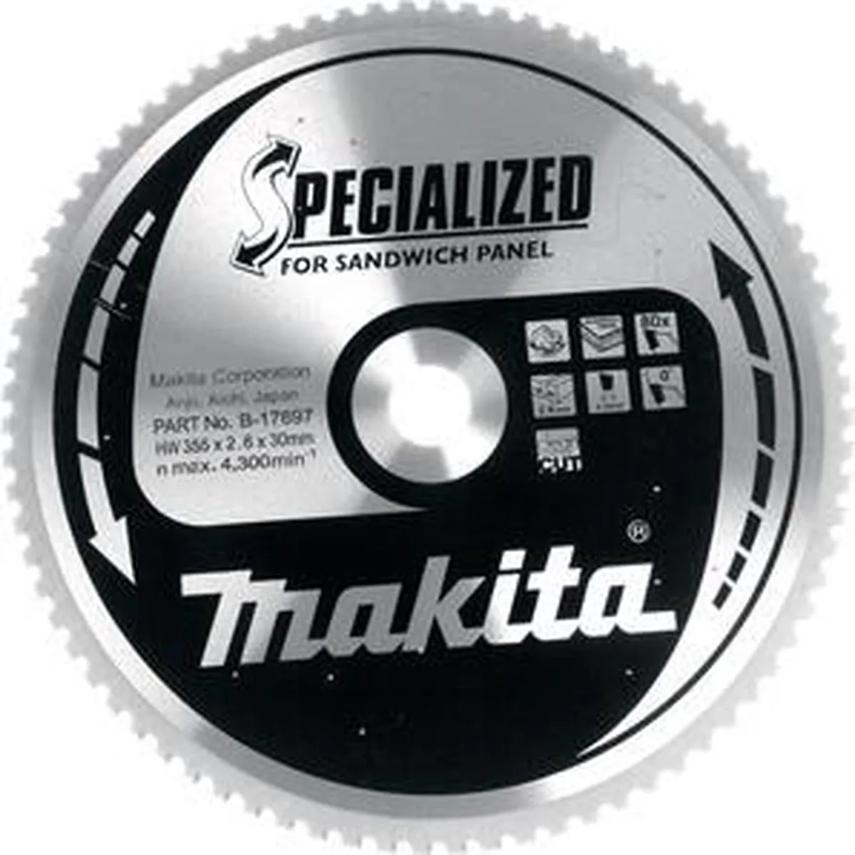 Makita B-17697 Cirkelzaagblad 80T - Sandwichpanelen