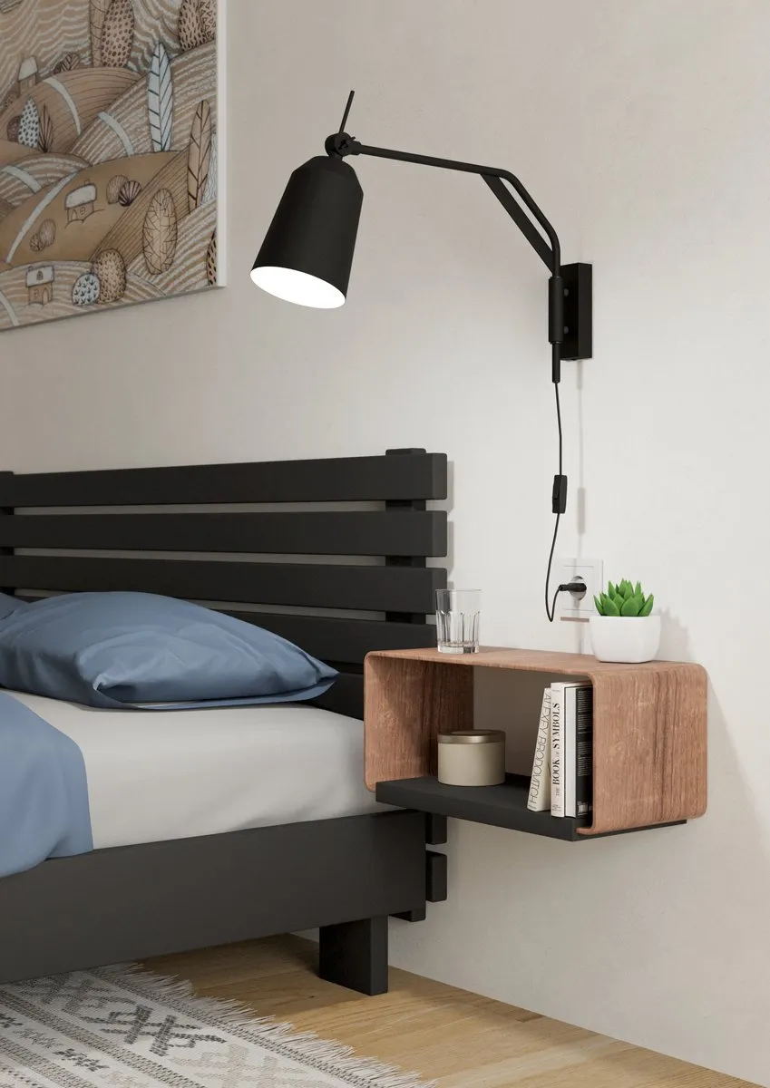 Eglo Loreto Wandlamp E27 67cm - Zwart/Wit