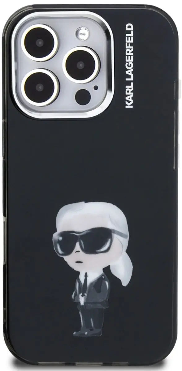 Karl Lagerfeld Hoesje iPhone 16 Pro Max Aquarelle KLHCP16PMAQ - Zwart - afbeelding 6 van 6