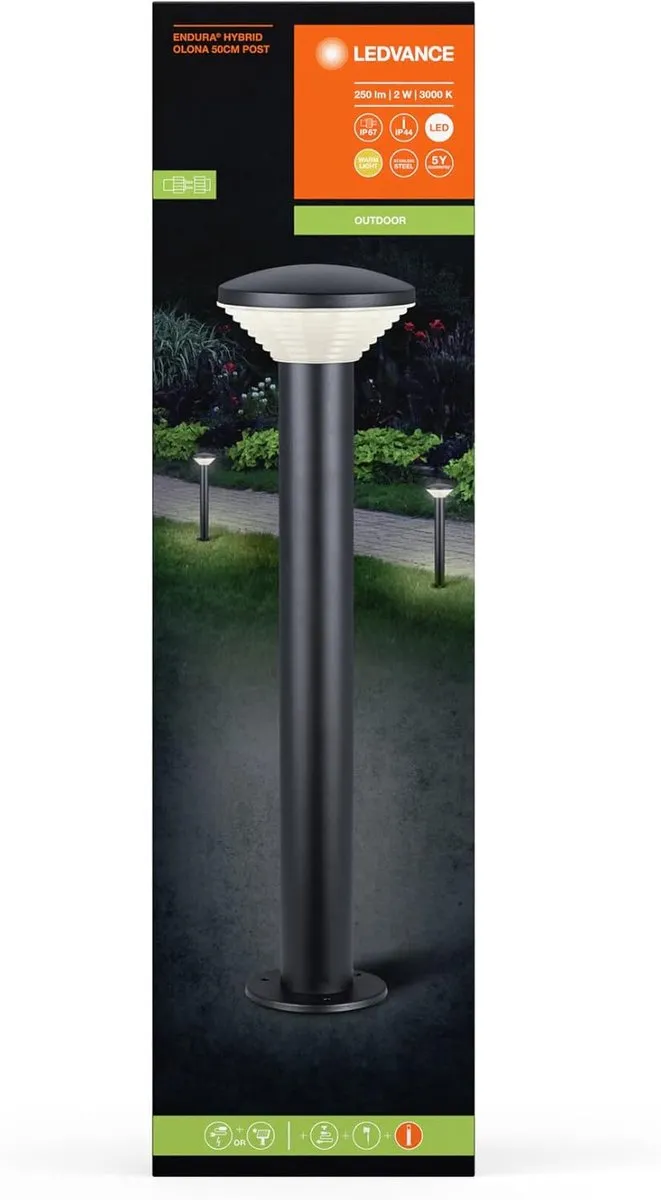 LEDVANCE Endura Hybrid Olona Buitenlantaarn 2W - 140lm Warm Wit - IP44/IP67 - afbeelding 6 van 6