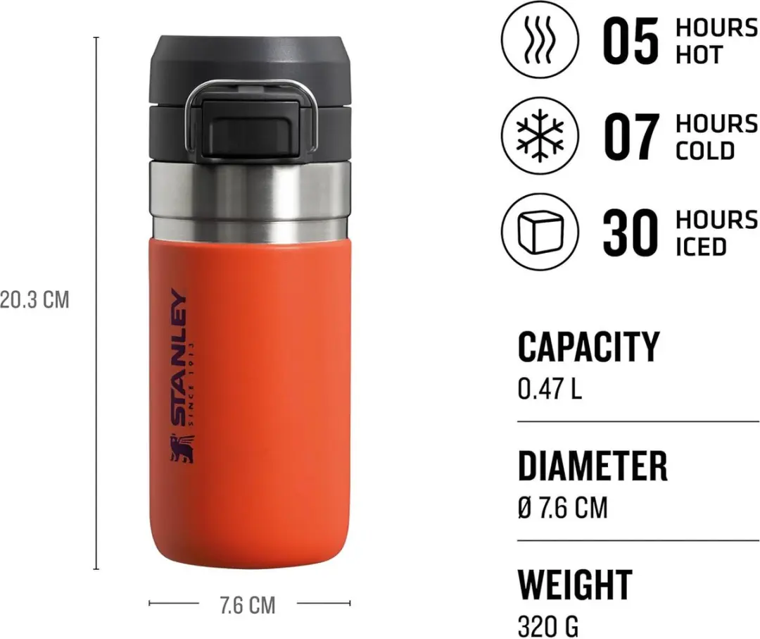 Stanley Quick Flip Waterfles 0.47L - Tigerlily Plum