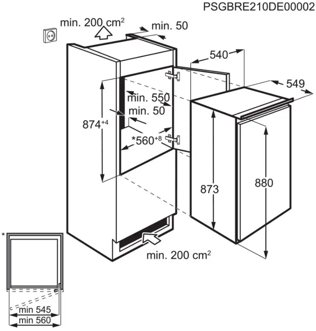 Electrolux LRB2AE88S Geïntegreerde Koelkast 142L
