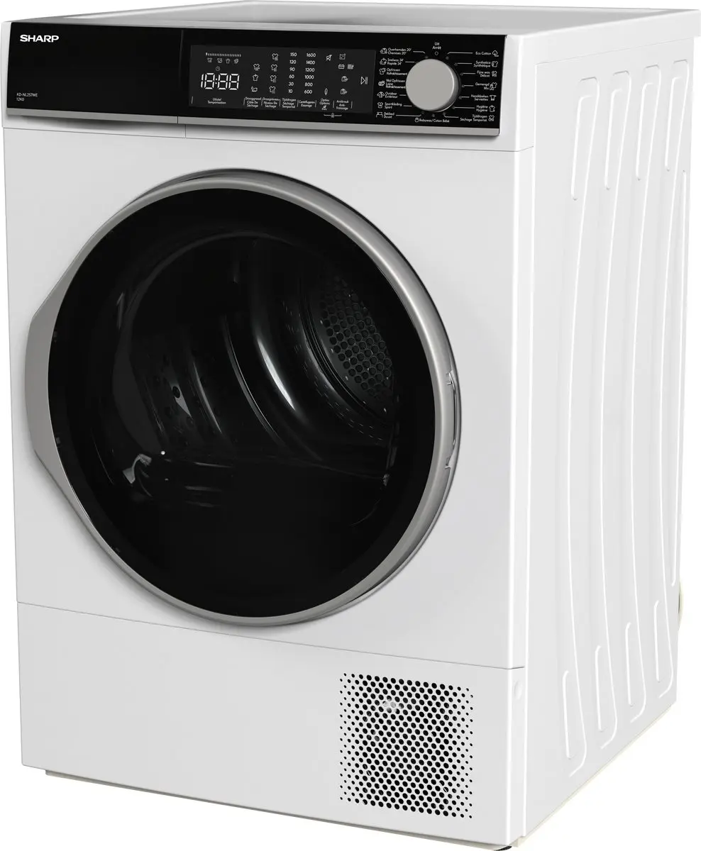 Sharp KDNL2S7WEBE Warmtepomp Droger 12kg - 15 Programma's - Wit