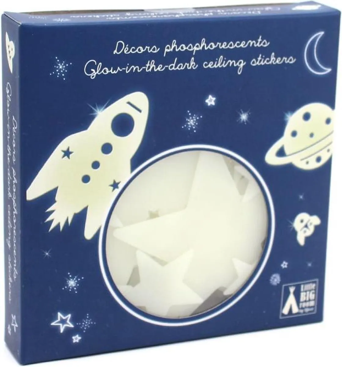 Djeco Space Mission Groeimeter - 62 Glow-in-the-Dark Muurstickers - Multicolor