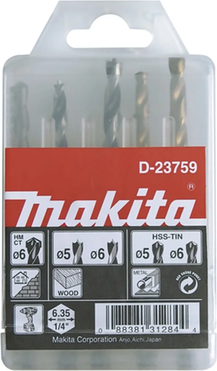 Makita D-23759 Borenset 1/4" Vorm E - Hout - afbeelding 3 van 4