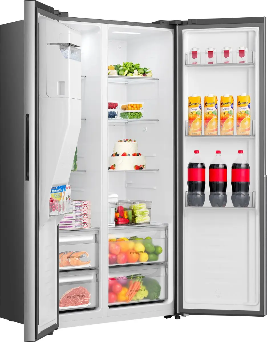 Etna AKV6178IRVS Amerikaanse Koelkast - 528L No-Frost - IJs- en Waterdispenser