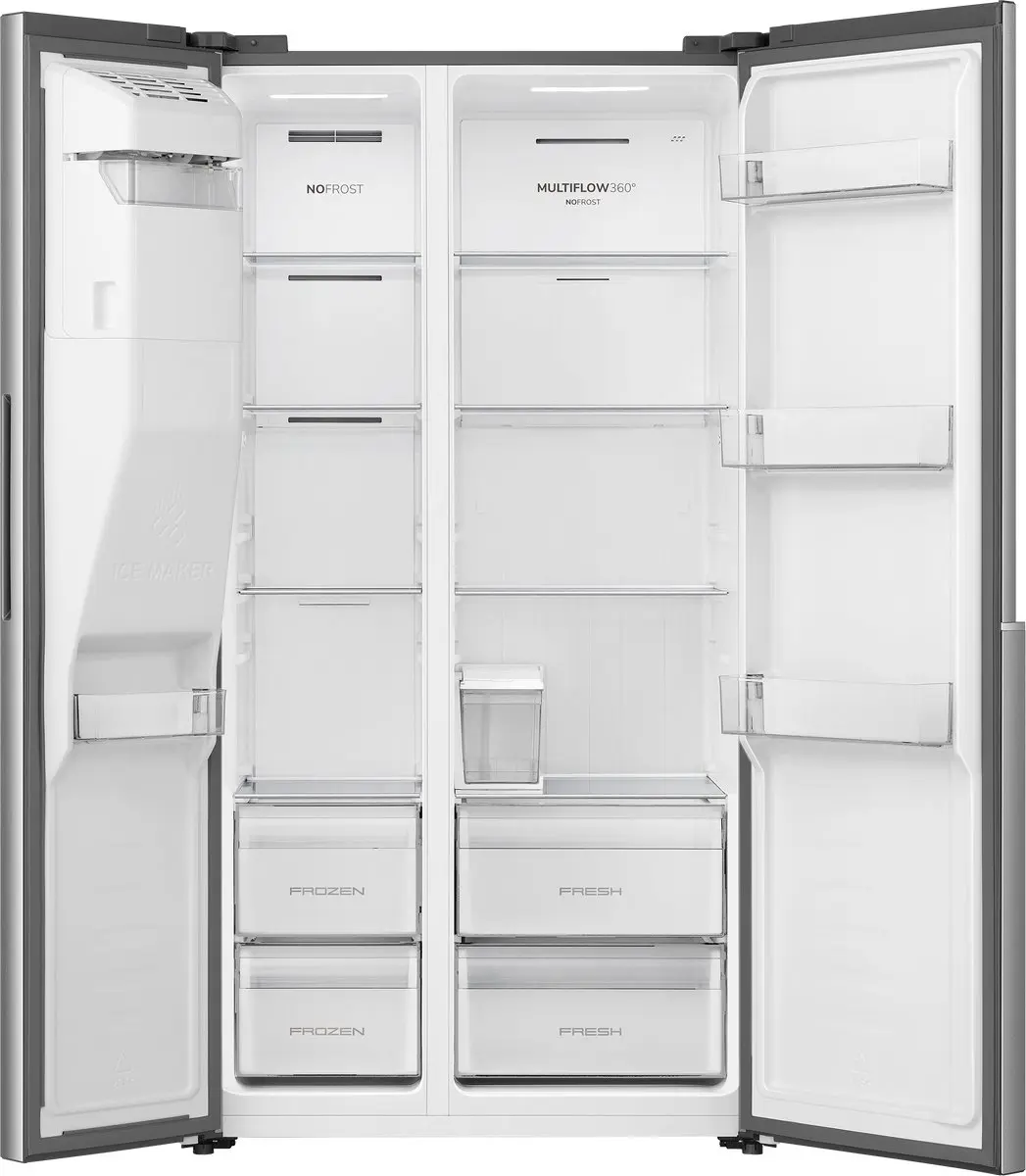 Etna AKV6178IRVS Amerikaanse Koelkast - 528L No-Frost - IJs- en Waterdispenser