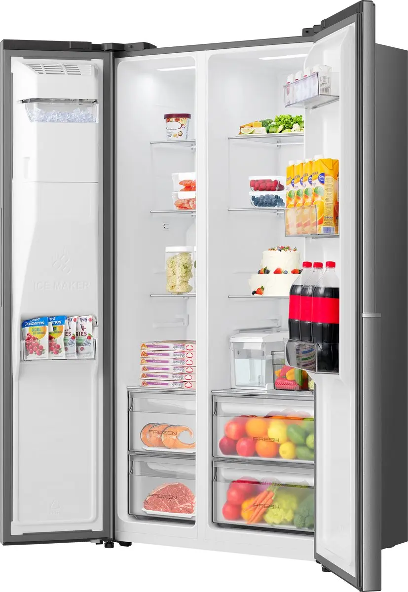 Etna AKV6178IRVS Amerikaanse Koelkast - 528L No-Frost - IJs- en Waterdispenser