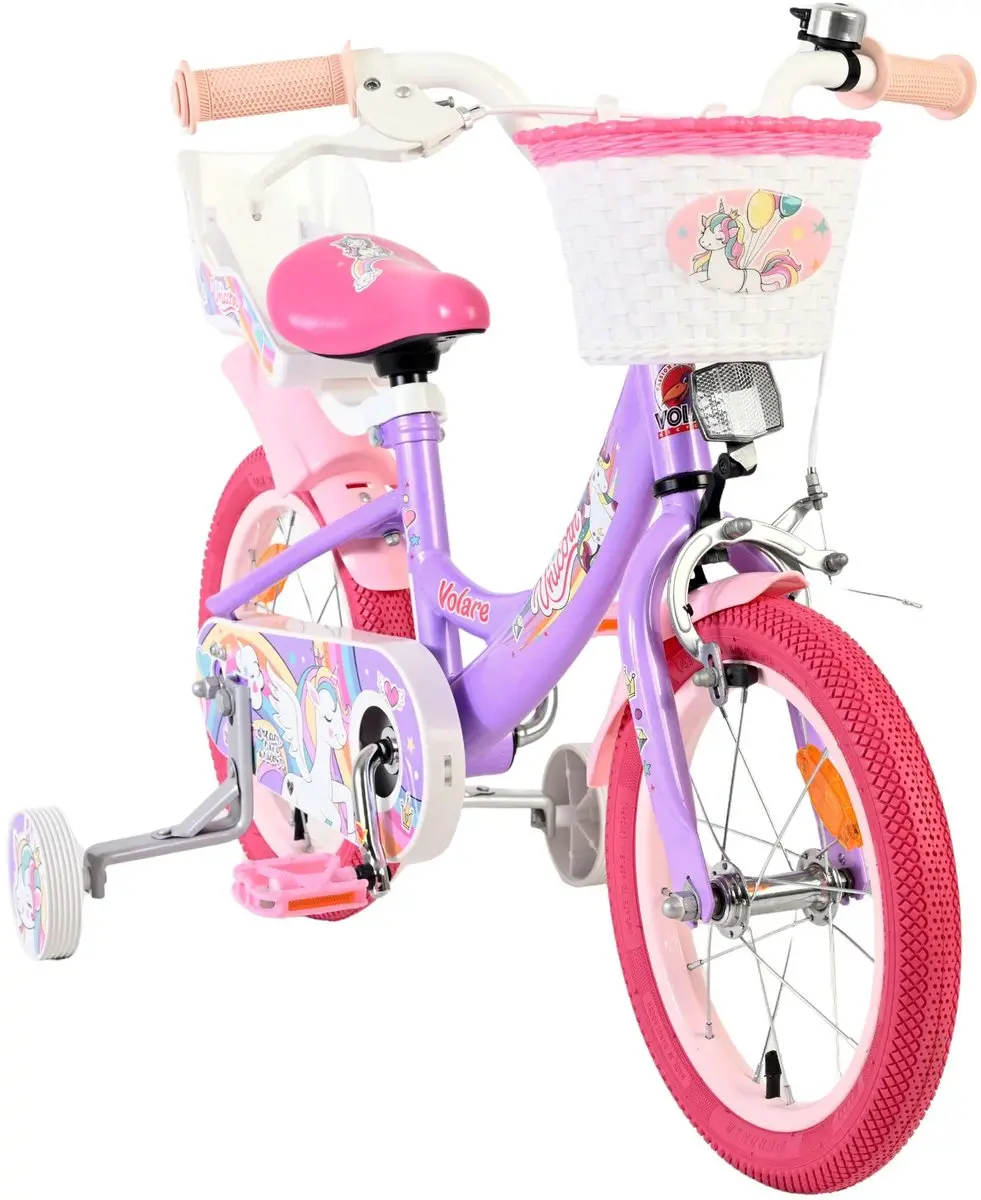 Volare Unicorn Kinderfiets 14 inch - Paars