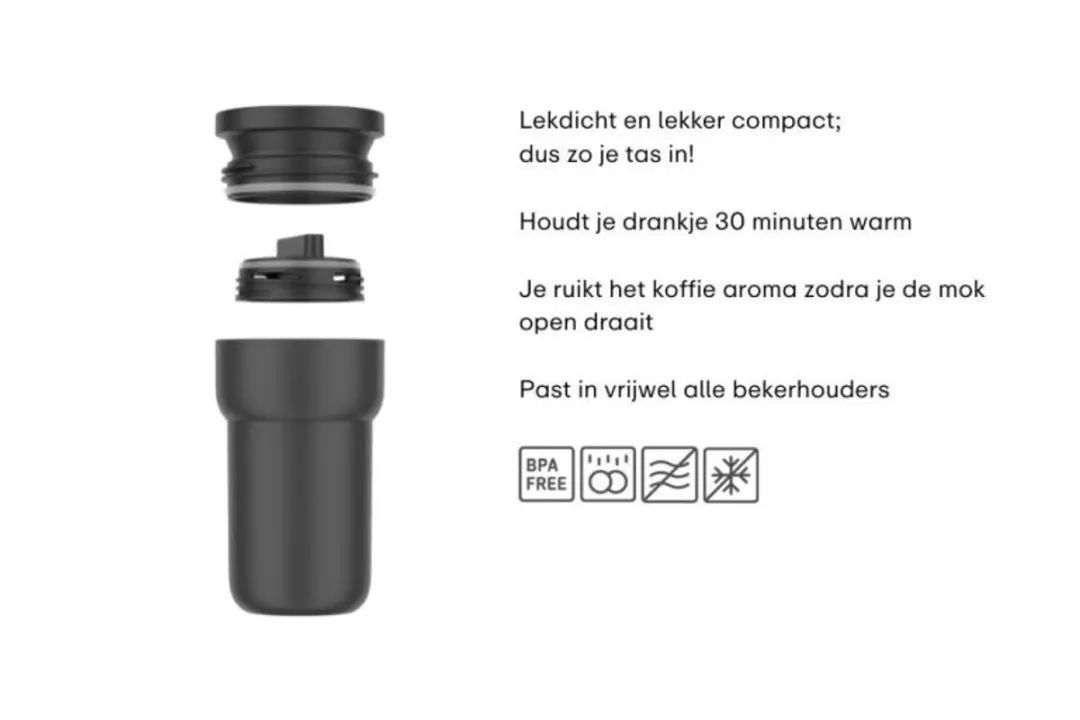 Mepal Reisbeker Ellipse 104175041100 - 275ml - Nordic black