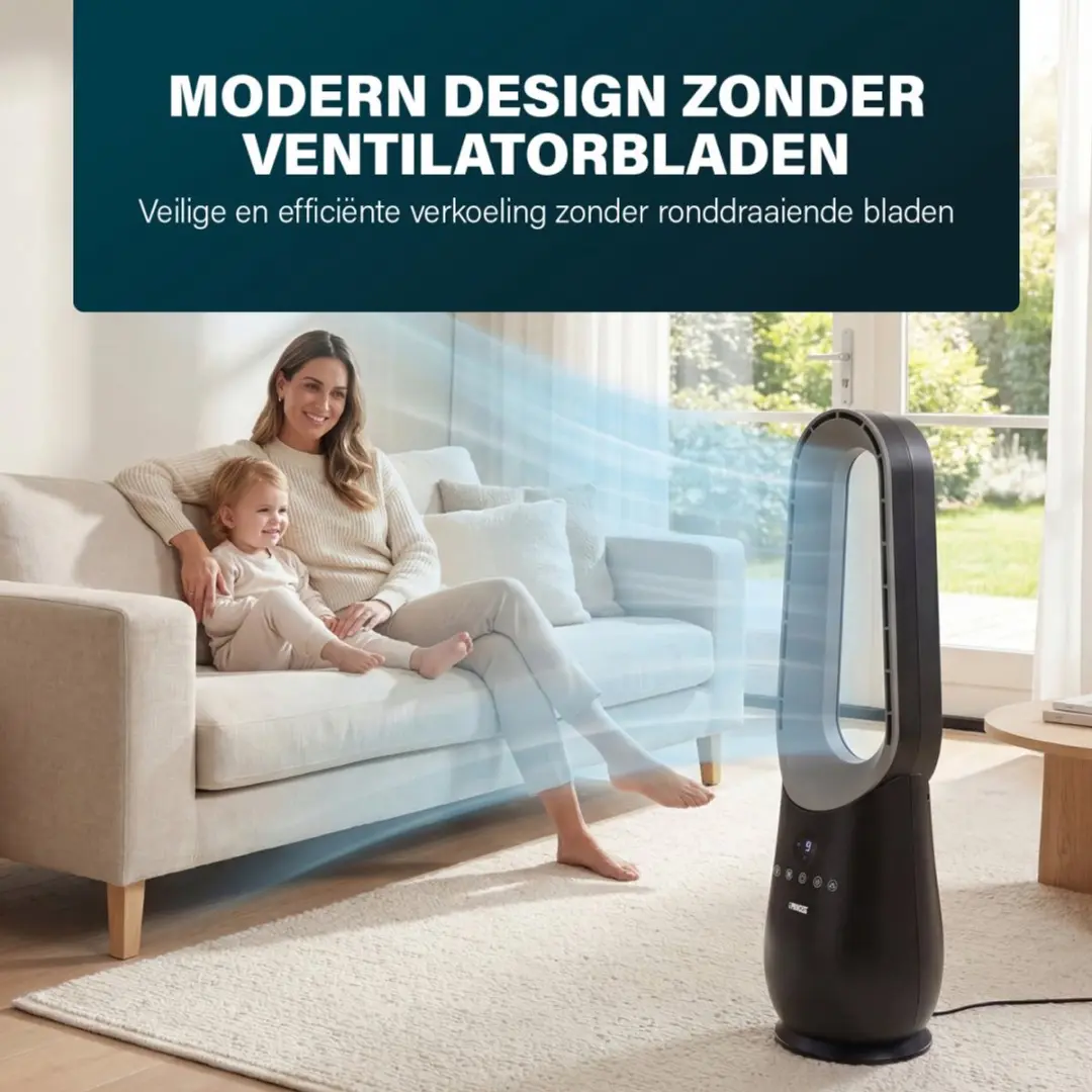 Princess Bladeless Torenventilator 70W - 4 Snelheden - Oscillerend - Zwart - afbeelding 5 van 6