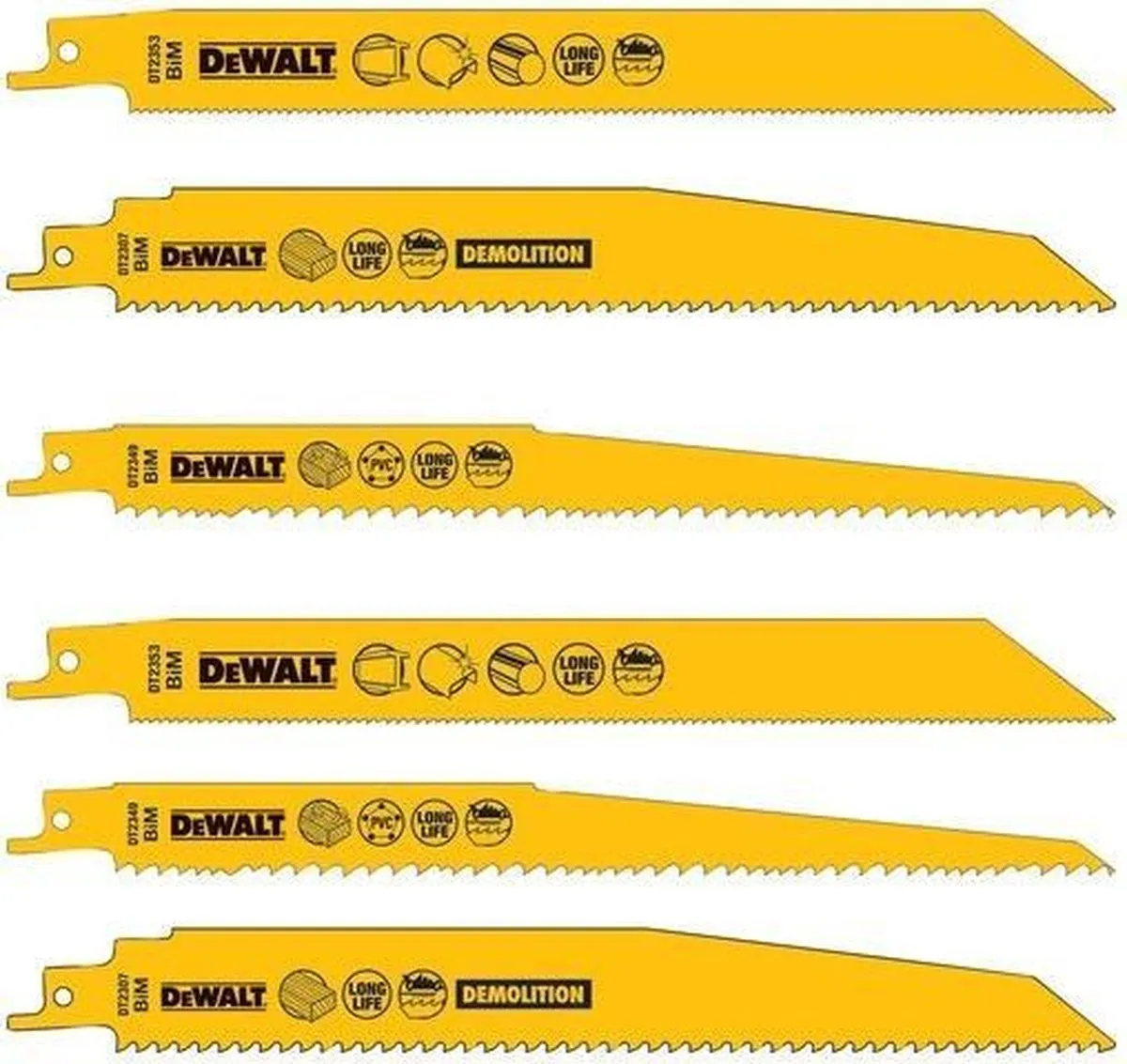 DeWalt DT2350 Reciprozaagblad Hout/Spijker 305mm