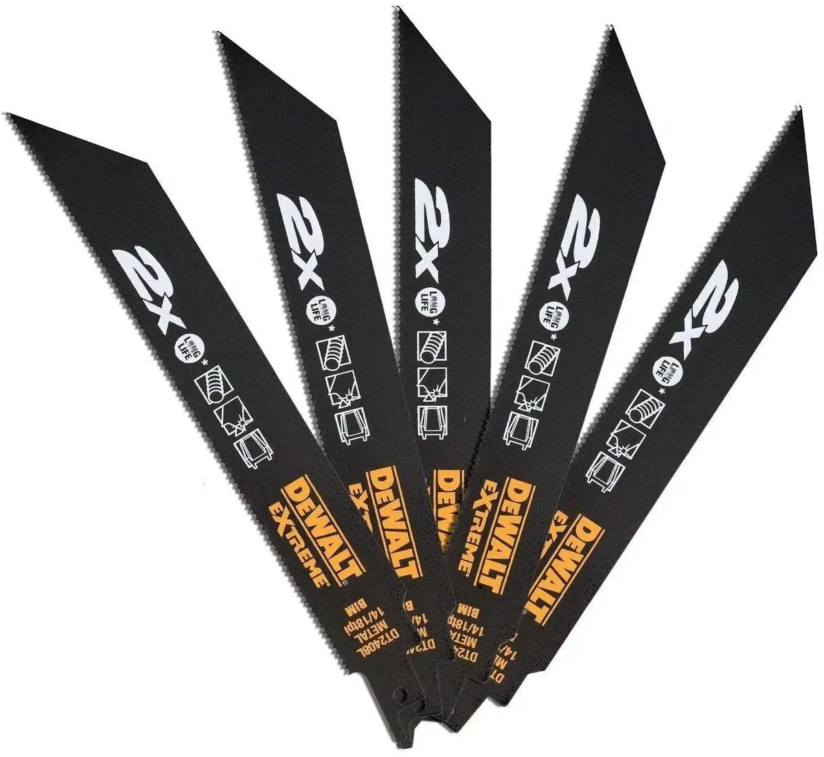 DeWalt DT2408L Reciprozaagbladen Metaal - 5 Stuks
