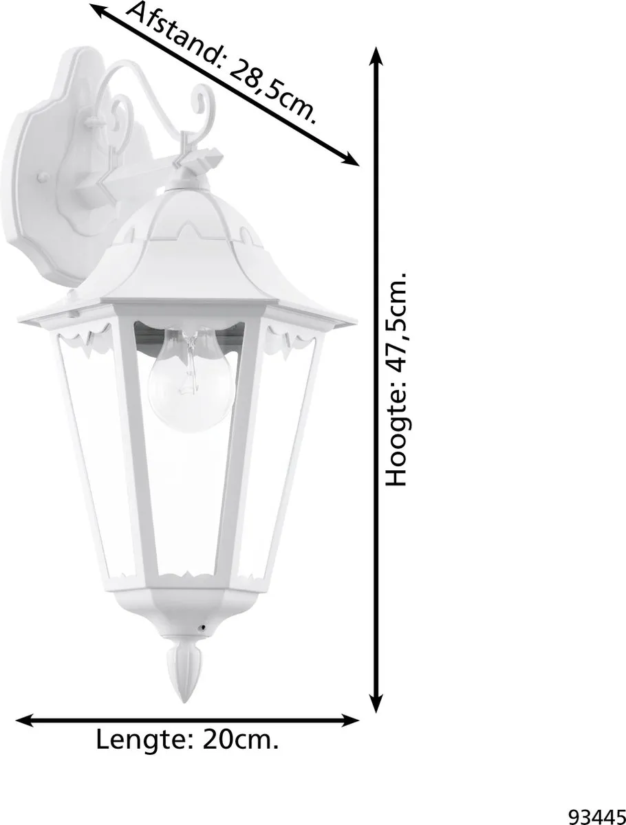 Eglo Wandlamp Neerwaarts Navedo Wit - 20cm