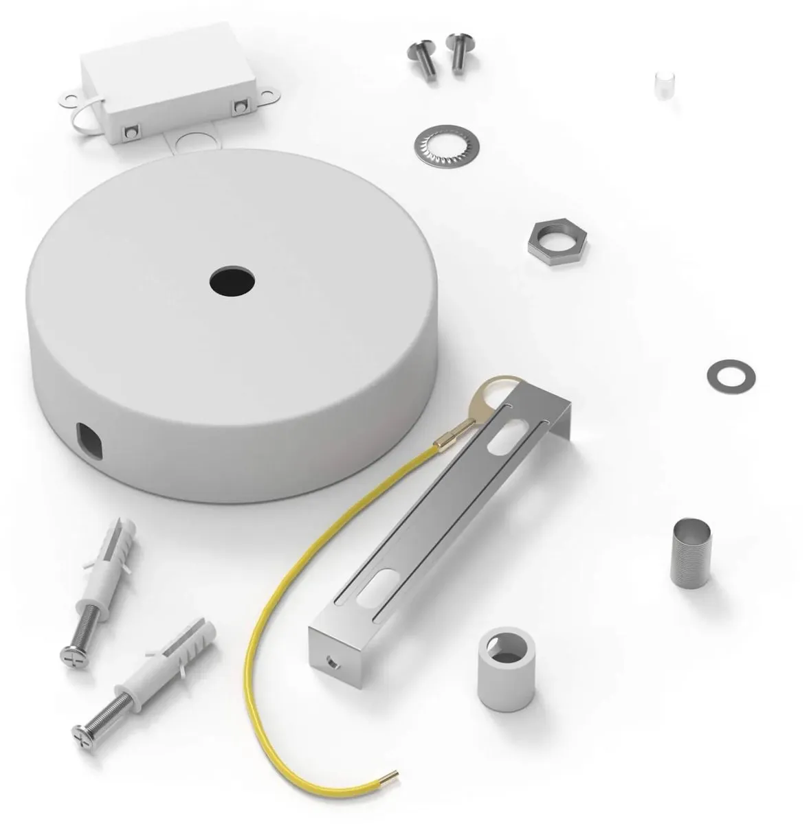 Calex Snoerboer Plafondkap Ø10cm - Metaal - Wit