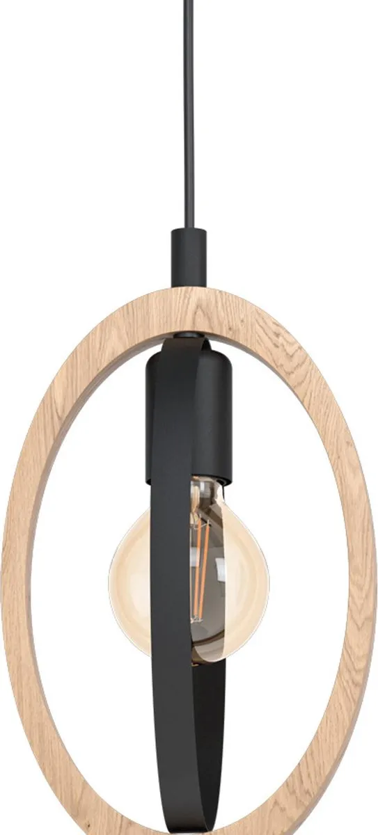 Eglo Basildon Hanglamp E27 - 78cm - Zwart/Bruin