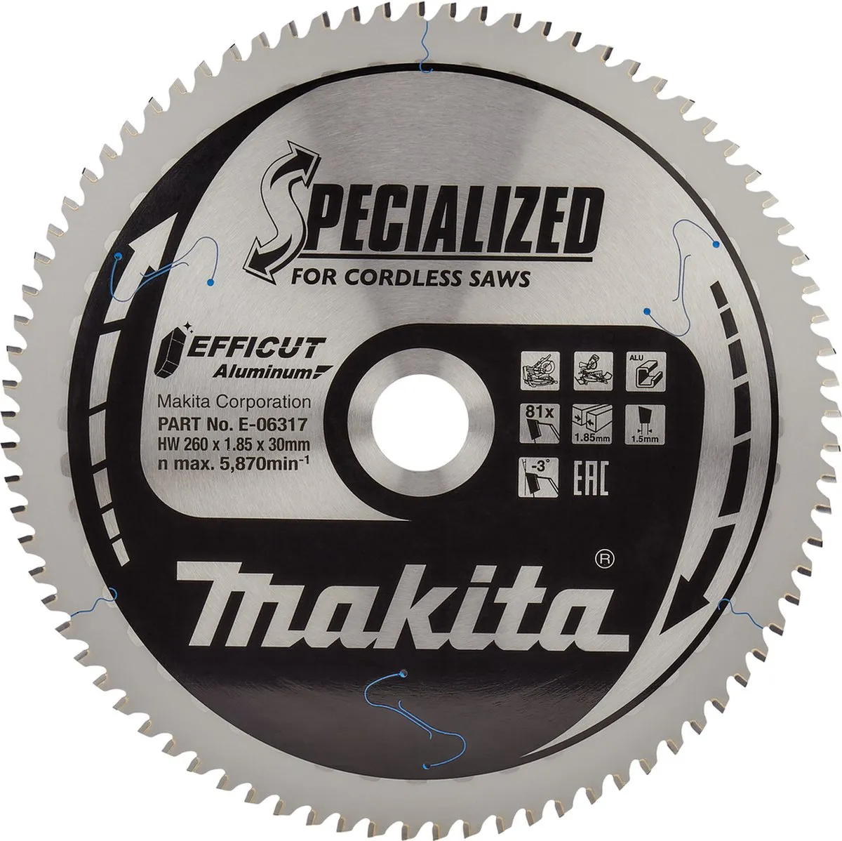 Makita E-06317 Afkortzaagblad Aluminium 81T