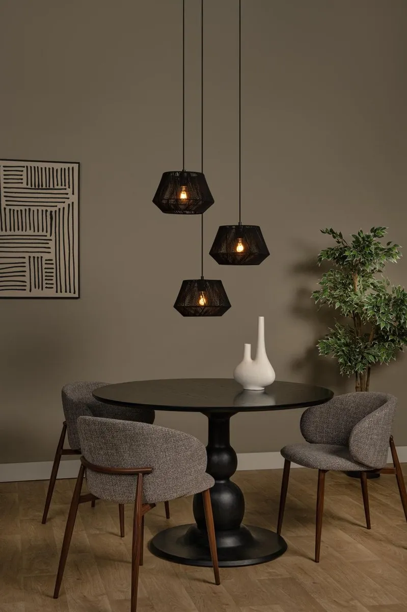 Lucide Jessica Hanglamp Ø35,5cm - 3xE27 - Zwart