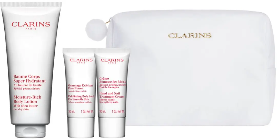 Clarins Hydraterende Set 260ml - Hand/Nagelcrème 30ml & Body Scrub 30ml