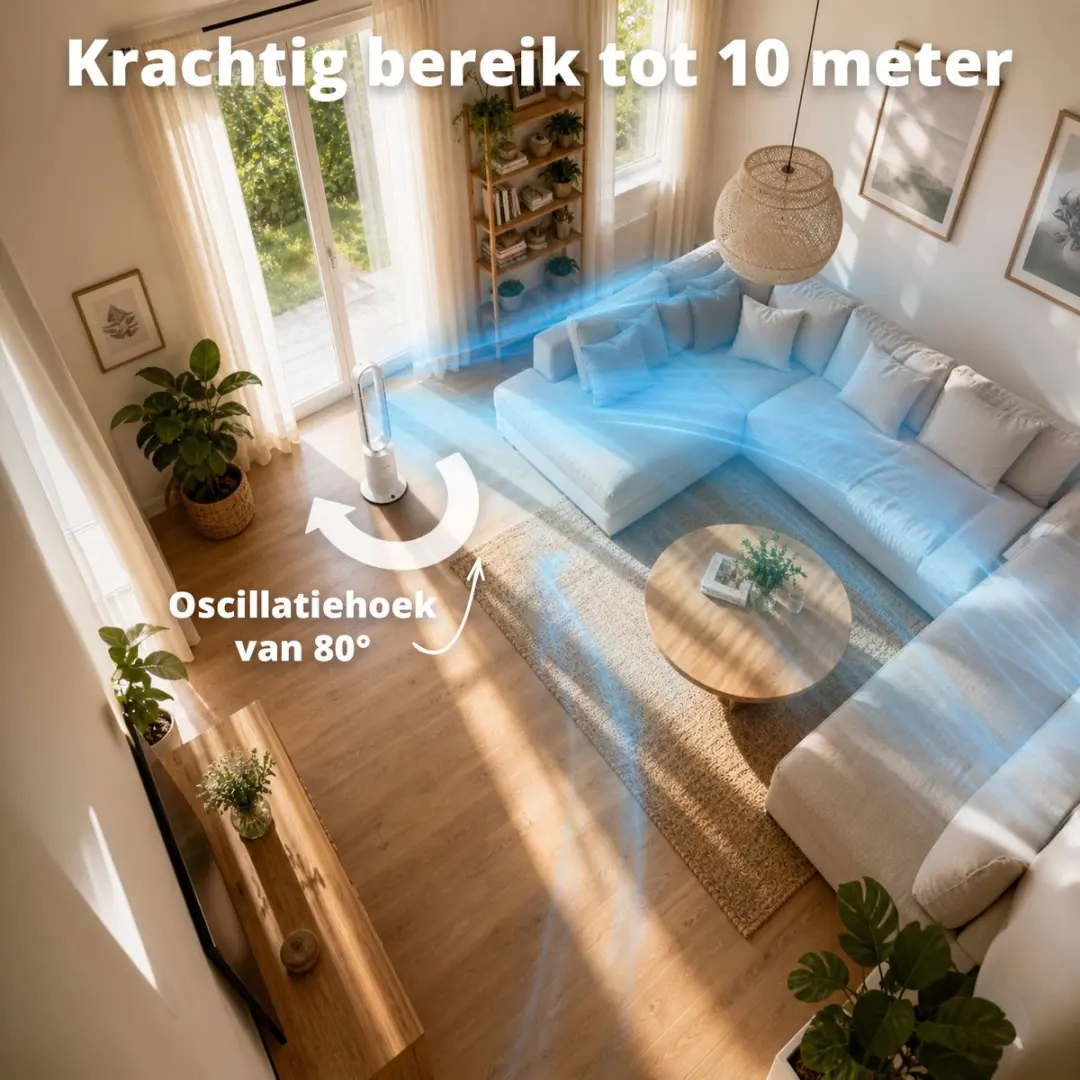 FlinQ Smart ClimateTower 2-in-1 Ventilator - 10 Snelheden - Wit