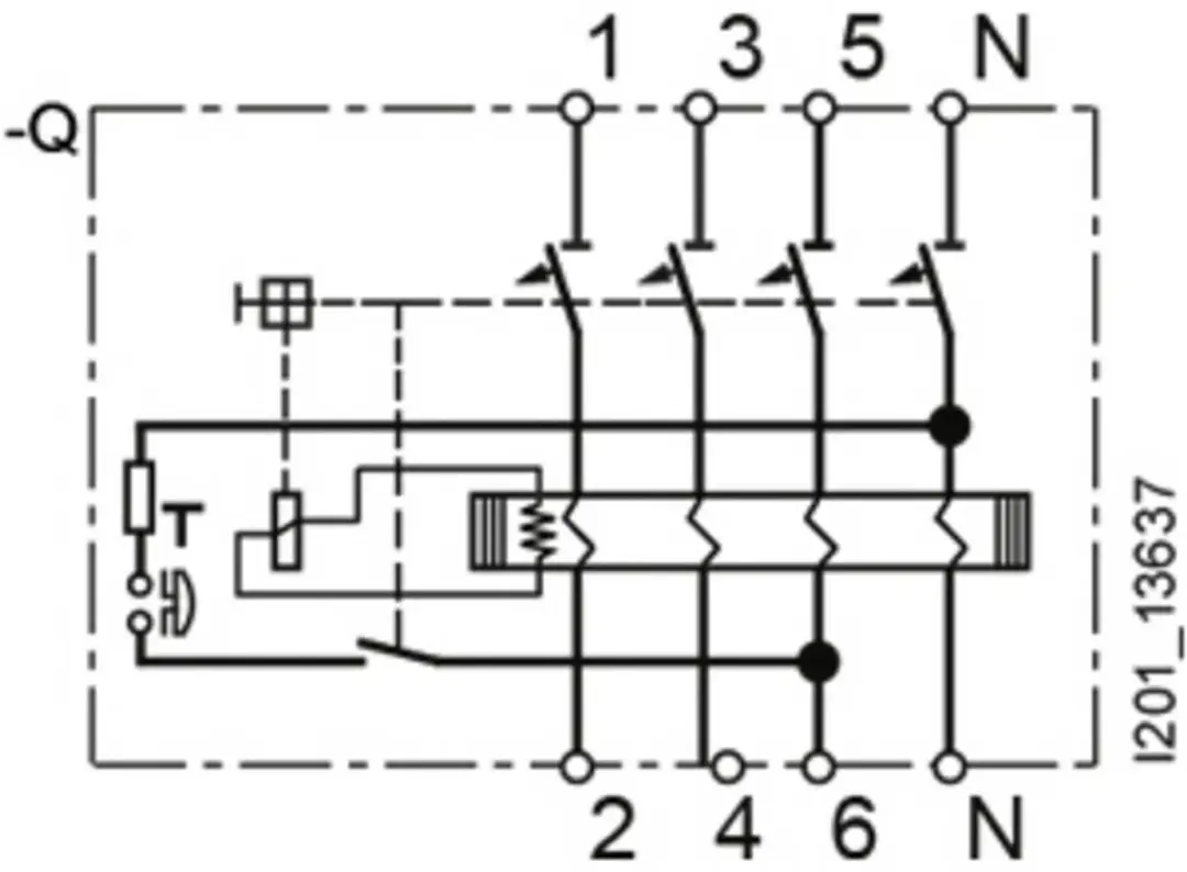 Siemens 5SV34446 Aardlekschakelaar 4-polig 40A 0.1A 400V