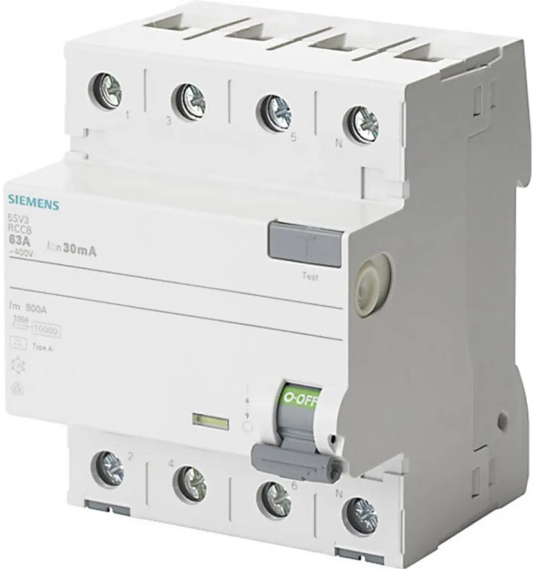 Siemens 5SV34446 Aardlekschakelaar 4-polig 40A 0.1A 400V