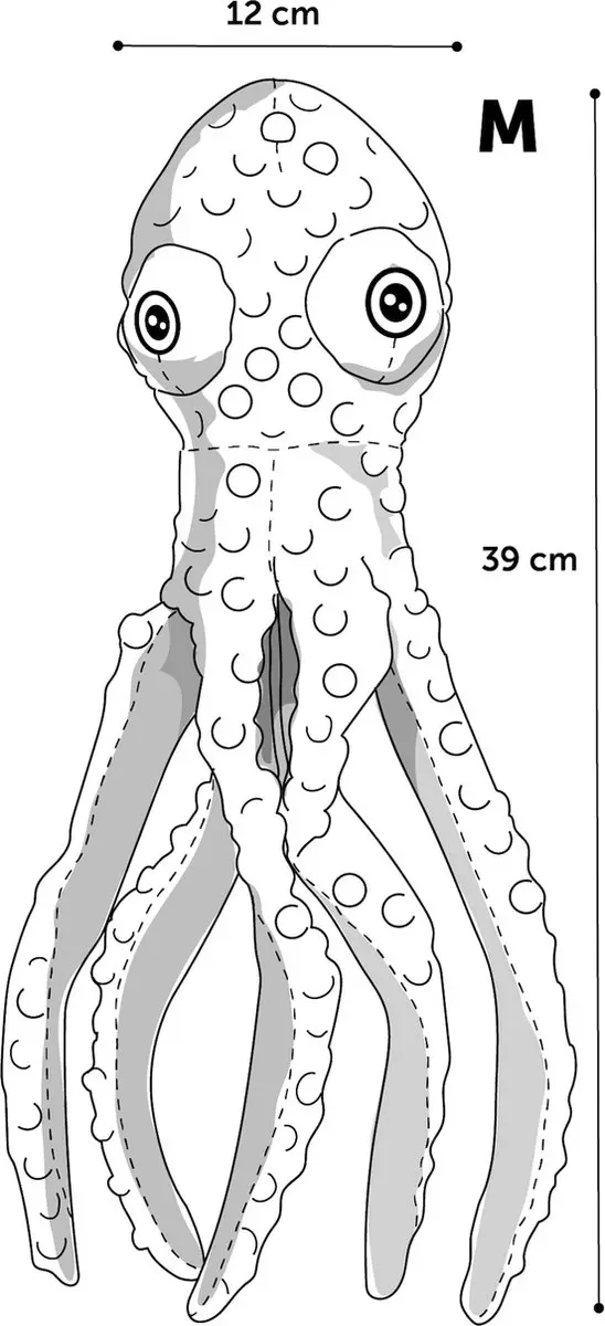 Flamingo Bubbly Octopus Pluche Hondenspeeltje - 39cm - Blauw