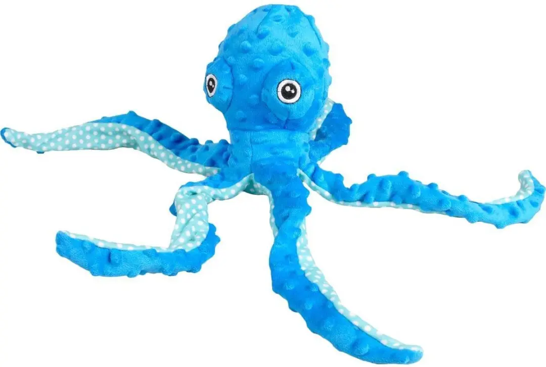 Flamingo Bubbly Octopus Pluche Hondenspeeltje - 39cm - Blauw