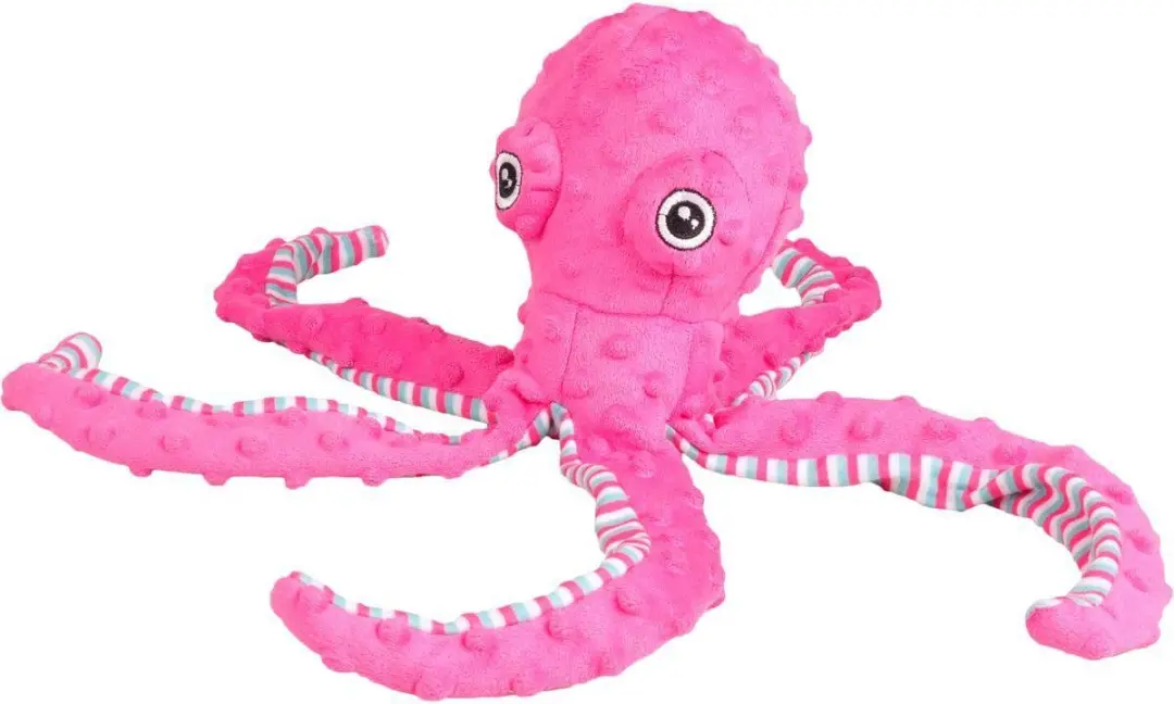 Flamingo Bubbly Octopus Pluche Hondenspeeltje - 39cm - Blauw