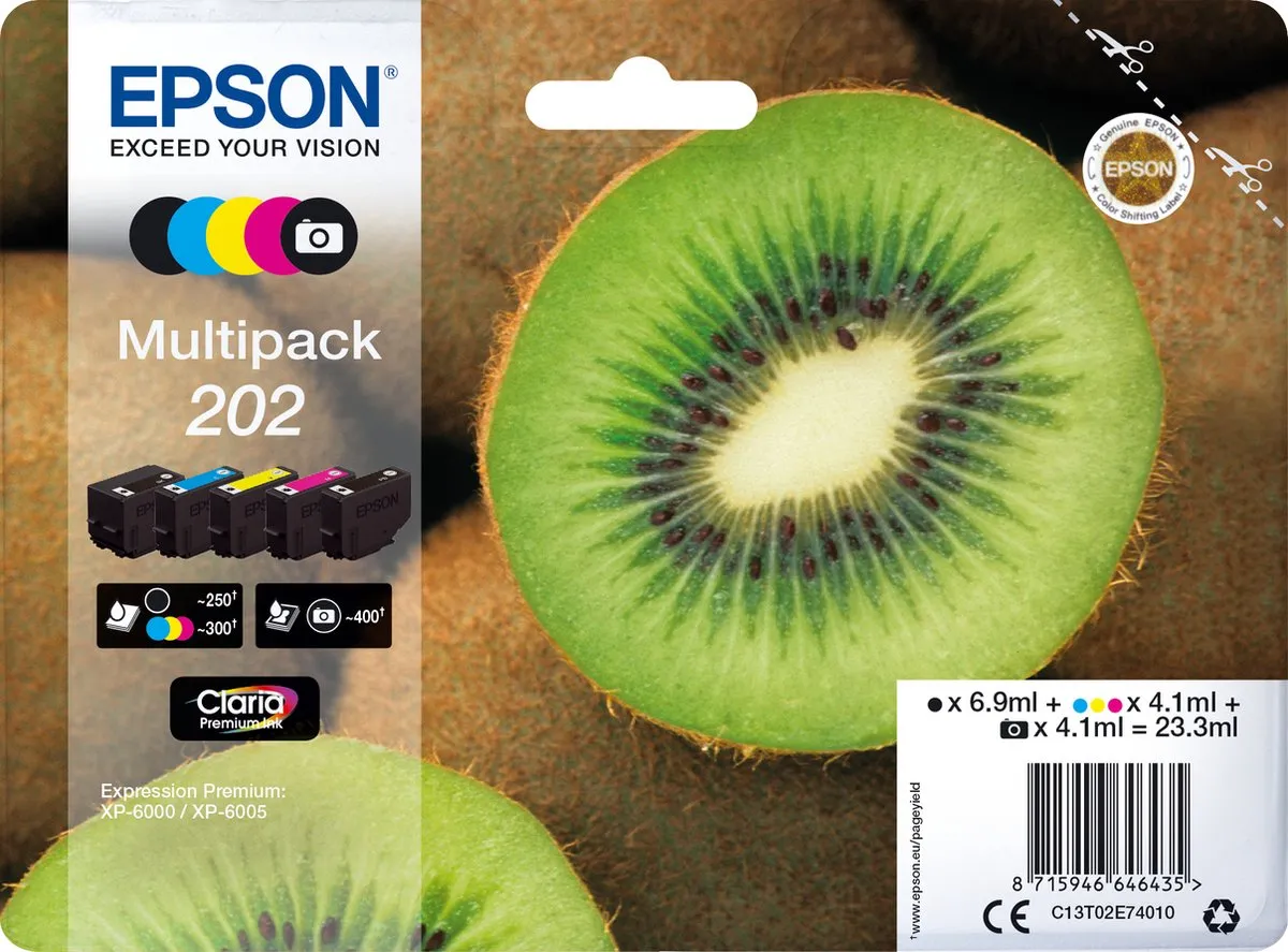 Epson 202 Inktcartridge Multipack - 800 pagina's - Multi